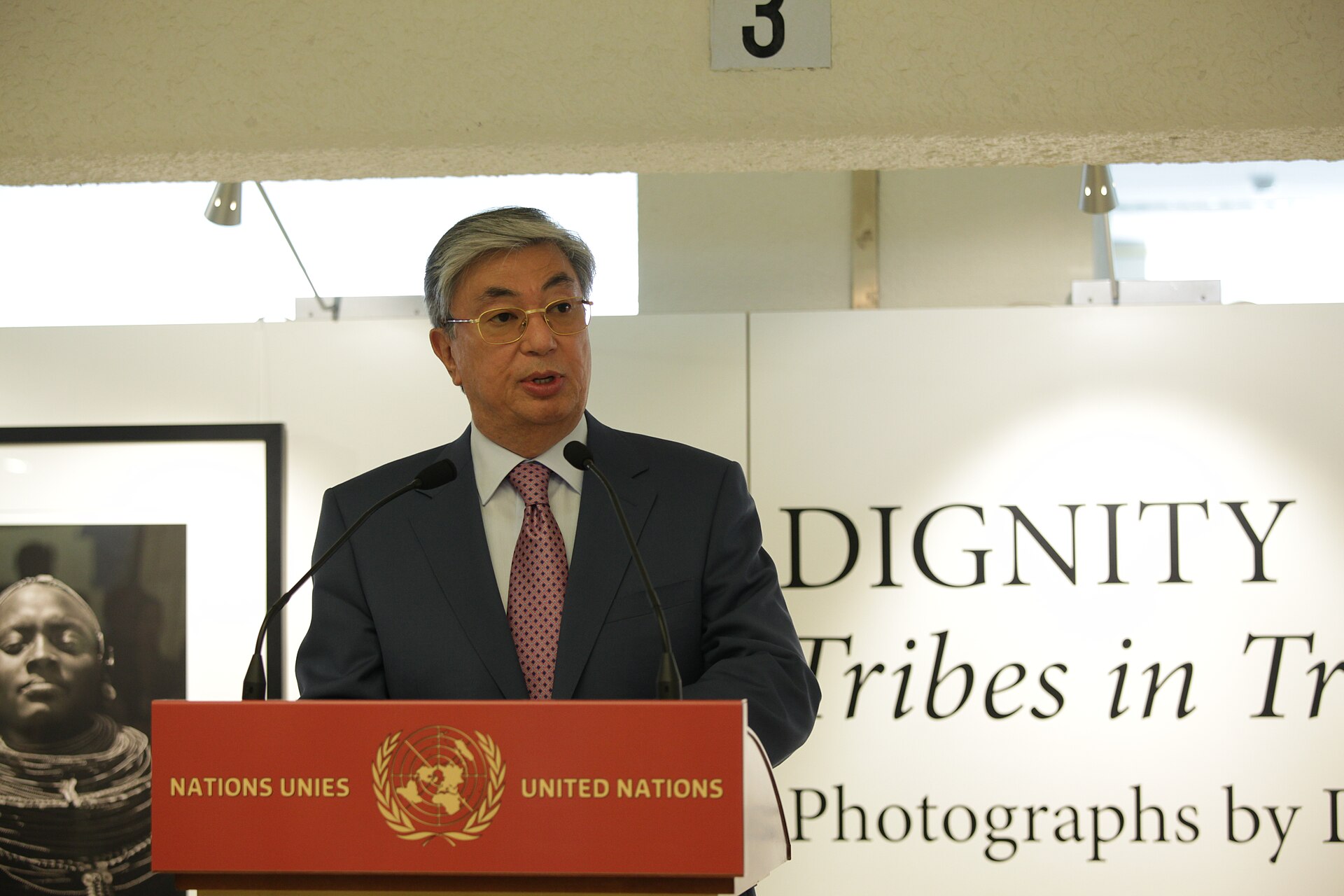 The United States Mission to the United Nations in Geneva is sponsoring the exhibition “Dignity: Tribes in Transition” by the American Photographer Dana Gluckstein at the United Nations from July 11, 2011 through the end of August. The opening of the exhibition, on display just outside the Human Rights Council Chamber, was timed to coincide with the 4th meeting of the Expert Mechanism for the Rights of Indigenous Peoples at the United Nations Office in Geneva. Dignity: Tribes in Transition features 60 photographs of individuals from tribes around the world. Gluckstein’s black-and-white portraits of Indigenous Peoples and Tribes include subjects from Australia, Bali, Bhutan, Botswana, Canada, Fiji, Haiti, Kenya, Mexico, Namibia, Peru, the United States, and Zambia. The photographs convey the universality of experience that links us all without diminishing the dignity of the individual. The U.S. Mission is sponsoring the exhibition to contribute to public awareness about the situation of indigenous peoples, and to celebrate U.S. support for the UN Declaration on the Rights of Indigenous Peoples announced by President Obama last December. U.S. support for the Declaration represents an important and meaningful change in the U.S. position, and resulted from a comprehensive, interagency policy review, including extensive consultation with tribes. While the Declaration is not legally binding, it carries considerable moral and political force and complements President Obama’s ongoing efforts to address historical inequities faced by indigenous communities in the United States. For more about the exhibit - Dignity: Tribes in Transition, please see the photographer’s website: <a href=" http://www.danagluckstein.com " rel="nofollow">www.danagluckstein.com</a> For More about U.S. Support for the United Nations Declaration on the Rights of Indigenous Peoples: <a href=" https://2009-2017.state.gov/r/pa/prs/ps/2010/12/153027.htm " rel="nofollow">www.state.gov/r/pa/prs/ps/2010/12/153027.htm</a> U.S. Mission Photo by Eric Bridiers