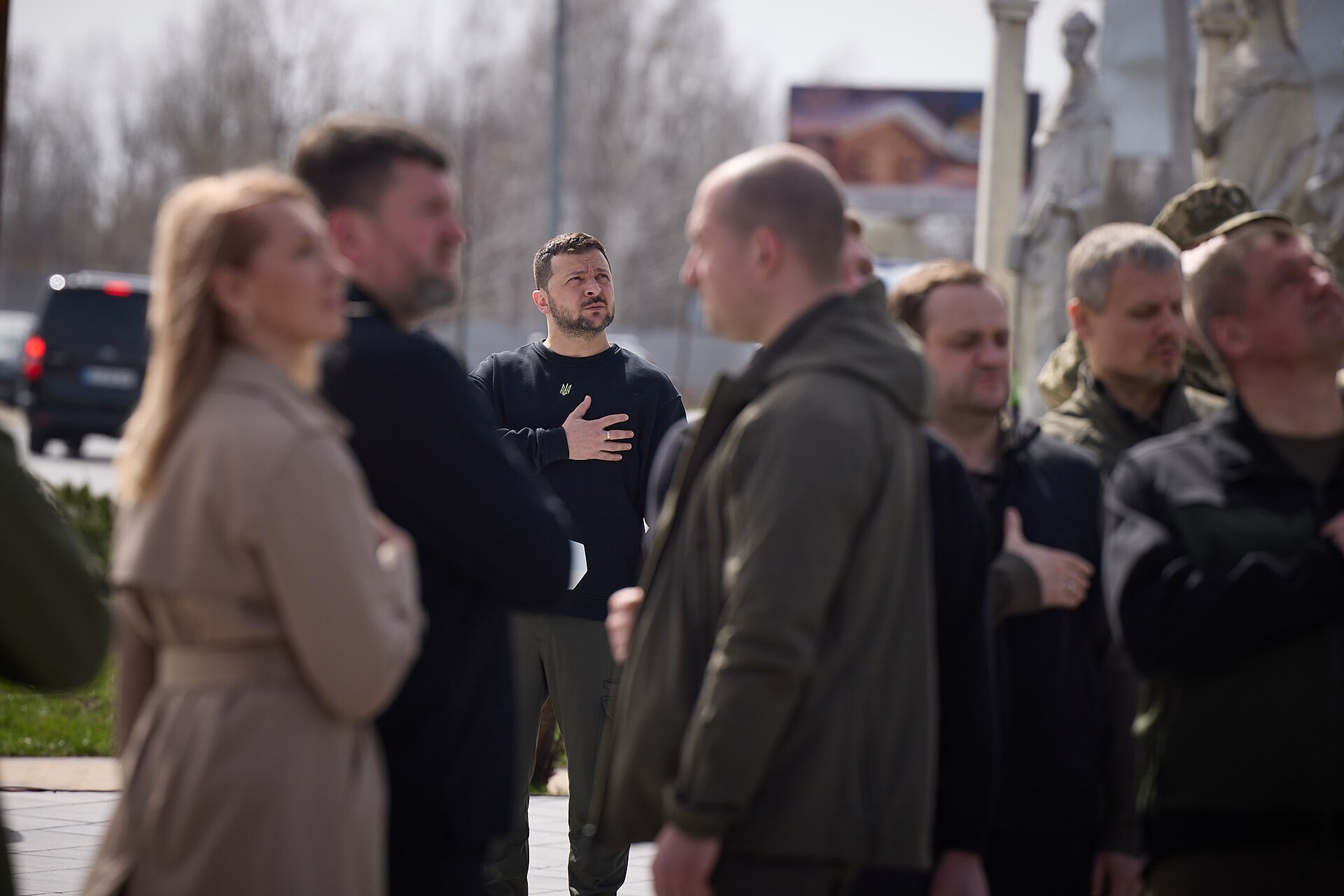 On the second anniversary of the liberation of Kyiv region from Russian invaders, President Volodymyr Zelenskyy took part in the raising of the State Flag of Ukraine on the flagpole of the Memorial to the Defenders of the Bucha Community, and presented honorary awards to the cities – heroes of Ukraine and state awards to the military. “For us, this is a war to defend Ukraine and everything that makes people human. That is why this war is of global significance. This is a war for the right to exist for our state and, at the same time, for the right to life for every person. It is a war for dignity for our people and for every nation that seeks its own destiny. This is a war so that no one dares to become a beast towards others,” the Head of State noted, addressing the attendees. According to him, when Ukrainian warriors drove the Russian occupiers out of Bucha, Irpin, Borodyanka and other towns and communities in Kyiv region, and then from Sumy and Chernihiv regions, the whole world saw that these were victories not only of Ukrainian courage and weapons, but also of human morality. “I am proud of everyone who dedicates their lives to ensuring that the life of our entire Ukraine is preserved. I thank everyone in the world who really helps us. And may the whole world never forget the cost of this battle and the evil we are holding back here on our land,” the President said. The attendees observed a minute of silence in memory of all Ukrainians whose lives were taken by the Russian occupiers. The ceremony was also attended by: Chairman of the Verkhovna Rada Ruslan Stefanchuk, Prime Minister Denys Shmyhal, Head of the Presidential Office Andriy Yermak, Commander-in-Chief of the Armed Forces of Ukraine Oleksandr Syrskyi, Minister of Defense Rustem Umerov, Minister of Internal Affairs Ihor Klymenko, and Head of the Security Service Vasyl Maliuk. The Head of State presented honorary awards "Hero City of Ukraine" to Mayor of Irpin Oleksandr Markushyn and Head of Hostomel Village Military Administration Serhiy Smal. By his Decree of March 6, 2022, the President of Ukraine introduced the honorary award "Hero City of Ukraine" to recognize the feat, heroism and resilience of citizens in defending their cities during the repulse of the armed aggression of the Russian Federation. On March 24, 2022, Bucha, Irpin, Mykolaiv, and Okhtyrka were awarded the title of Hero Cities. Volnovakha, Hostomel, Mariupol, Kharkiv, Kherson, and Chernihiv also received the award. In addition, Volodymyr Zelenskyy presented the servicemen with the Orders of Bohdan Khmelnytsky, II and III class, "For Courage," II and III class, medals "For Military Service to Ukraine," "For Impeccable Service," III class, and "For Saved Life." In particular, Colonel Oleksandr Voloshyn of the Armed Forces of Ukraine and Captain Oleksiy Fandetskyi, who ensured the evacuation and escort of convoys of vehicles with civilians from Bucha to Bilohorodka, received awards from the President. In total, more than 300 vehicles with citizens were evacuated on March 9-10, 2022. Lieutenant Colonel Andriy Kolodiazhnyi, Sergeant Oleksandr Fesyk, Sergeant Myron Khymytsia, and Senior Sergeant Oleksandr Martyniuk, who participated in the destruction of enemy convoys in the settlements of Bucha district, Kyiv region, in March 2022, were also awarded. The President also awarded Junior Sergeant Serhiy Doroshenko and Captain Ruslan Mamchyk. They were installing minefields and engineering barriers, which successfully helped repel the enemy attacks. The awards were also given to the National Guard warriors – Sergeant Maksym Bovchaliuk and Sergeant Serhiy Kvitko, who took part in fierce battles against the Russian occupiers in Kyiv region, patrol police officer Oleh Shvets, who participated in stabilization activities in Irpin, Bucha and Hostomel, and Police Major Ivan Dulkai, who has been documenting and investigating the Russian army's brazen war crimes since the beginning of the full-scale invasion of Russia. The awards were also presented to the SSU servicemen: Sergeant Hryhoriy Kalachnikov and Sergeant Andriy Mendzhul, who were involved in counter-offensive actions by the Armed Forces of Ukraine in the area of Zabuchchya and preparation of a bridgehead for the further liberation of Bucha. The President also awarded employees of the State Emergency Service of Ukraine Vitaliy Farenyk and Pavlo Zaiika who ensured the evacuation of civilians from the Vorzel, Bucha, Borodyanka, Irpin, and Hostomel to Kyiv. Vitaliy Farenyk showed extraordinary courage and heroism during the evacuation from the city of Irpin, when Russian soldiers opened fire on civilians near the bridge over the Irpin River in the village of Romanivka in Kyiv region.